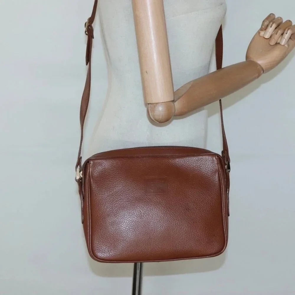Burberrys Shoulder Bag Leather Brown Gold Auth ep8702 - Picture 3 of 16